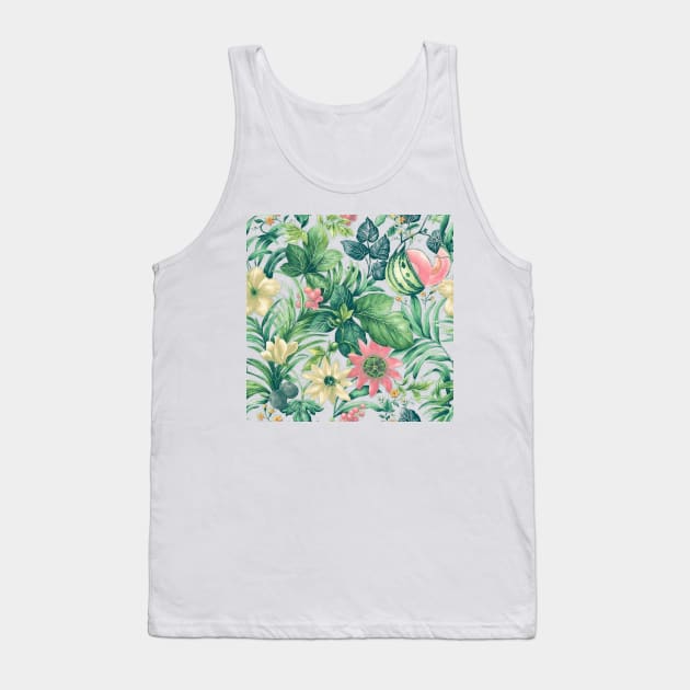 Tropical Spring Flower Water Colour Painting Tank Top by iambolders